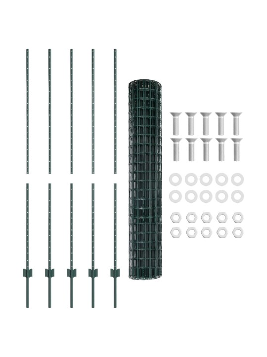 Eiropas žogs ar 5 u stabiem zaļš 1.5x10 m tērauds