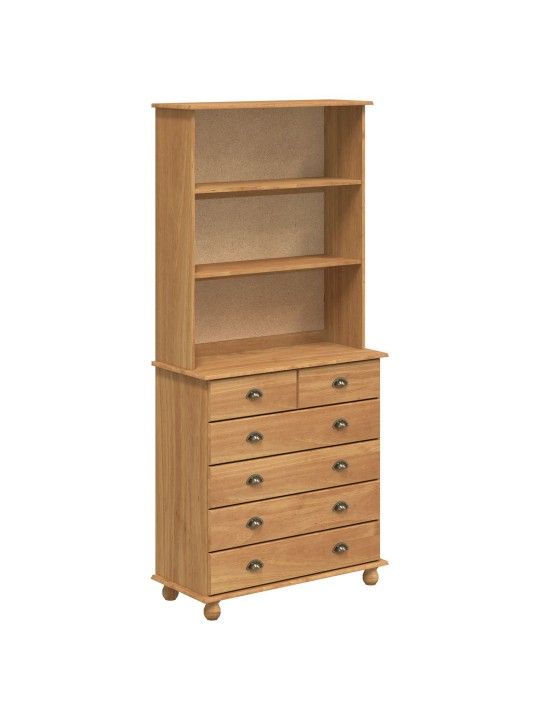 Vitrīna “askim” medus brūna 91x40x199.5 cm ciets koks