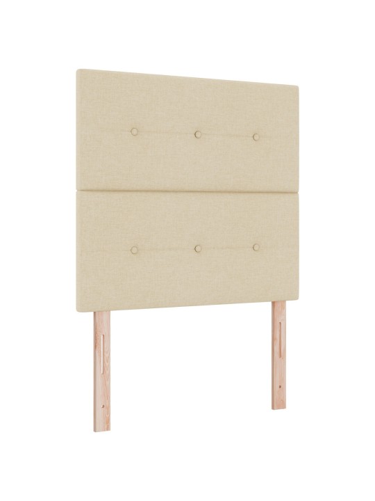 Gultas galvgalis ar pogām, krēmkrāsas, 90 cm, audums