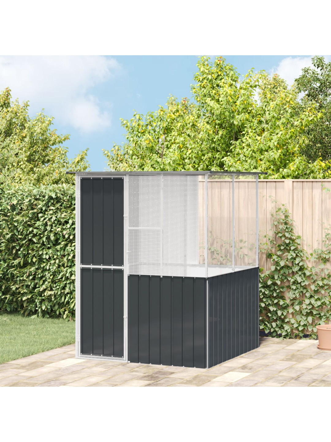 Putnu būris antracīts 215x78x200 cm galvanizēts tērauds