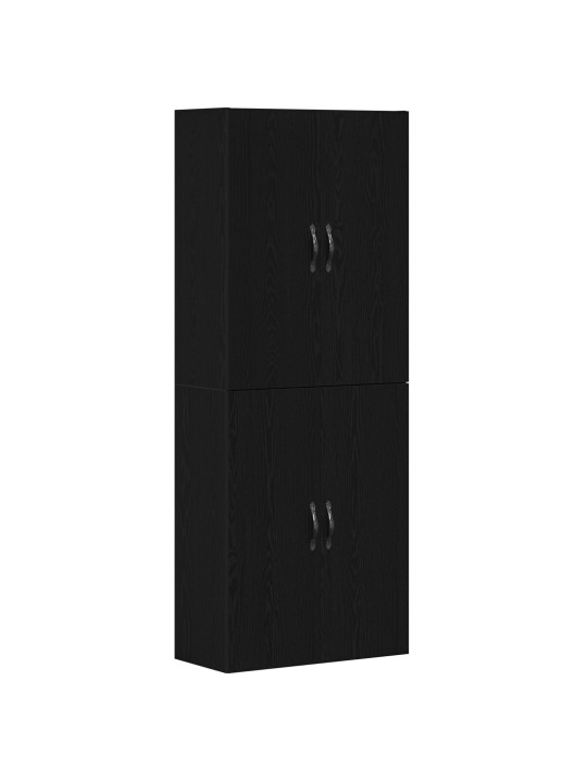 Skapji 2 gabali melnais ozols 69,5x34x180 cm inženiertehniskā koksne