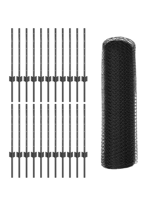 Žogu statņi 11 gab. u-kanāls pelēks 60 cm tērauds