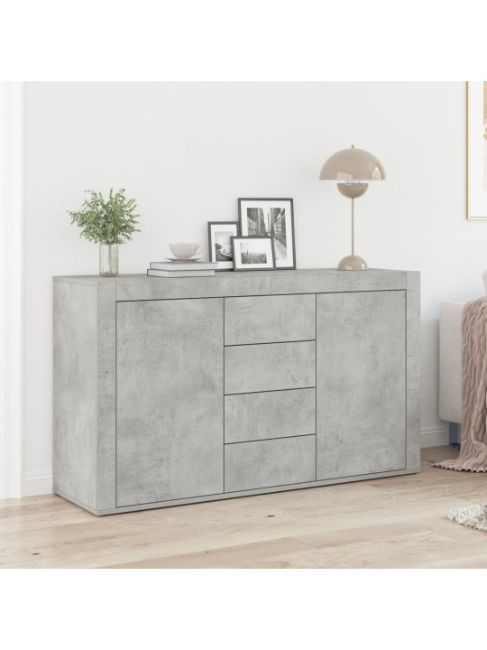 Sānu galds betona pelēks inženierijas koks 120 x 36 x 69 cm