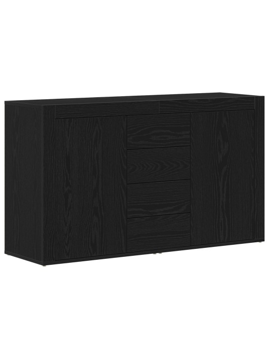 Bufete melns ozols inženierijas koks 120 x 36 x 69 cm uzglabāšana