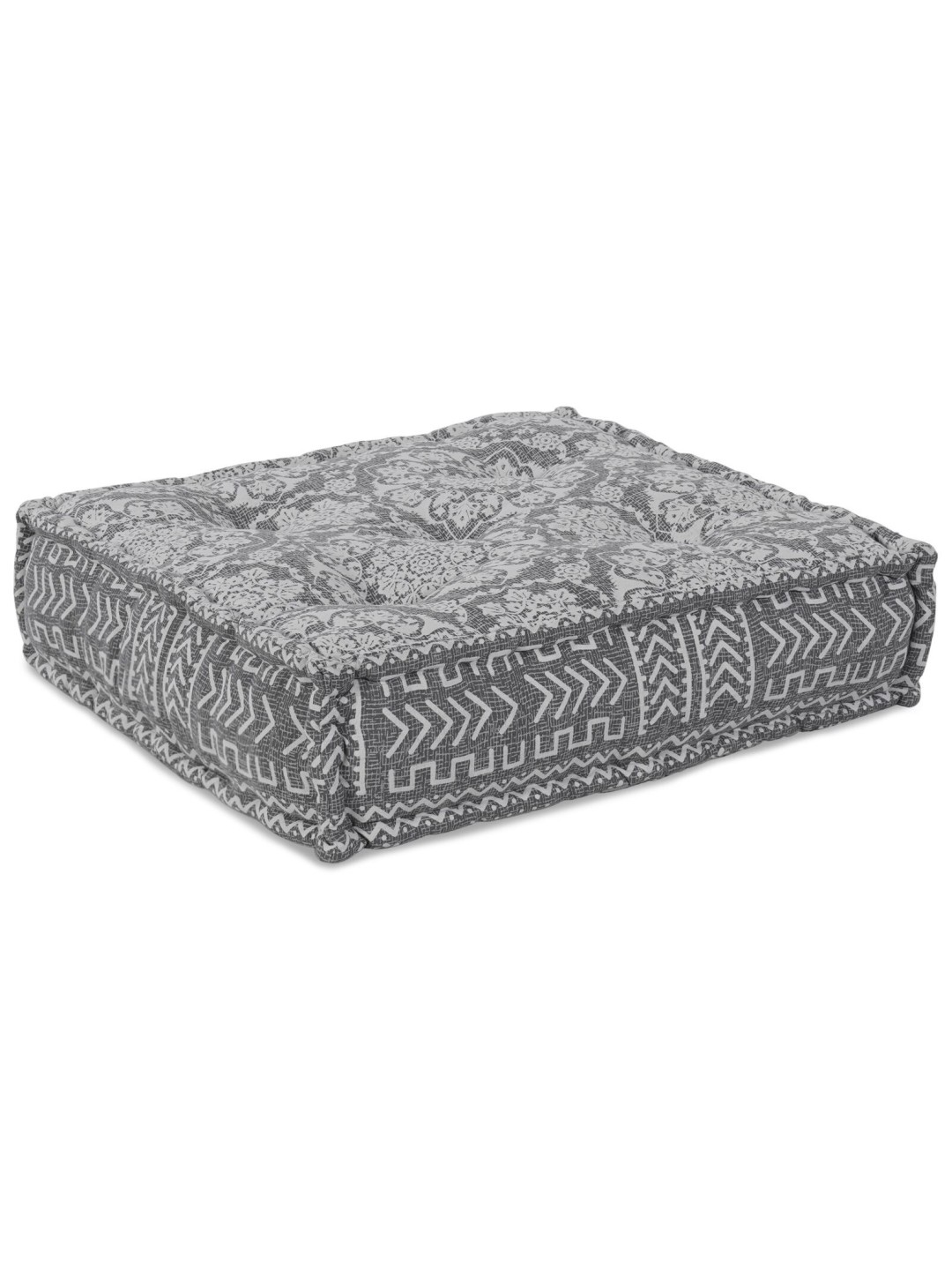 Pouf gaiši pelēks audums (100% kokvilna) 70 x 70 x 36 cm