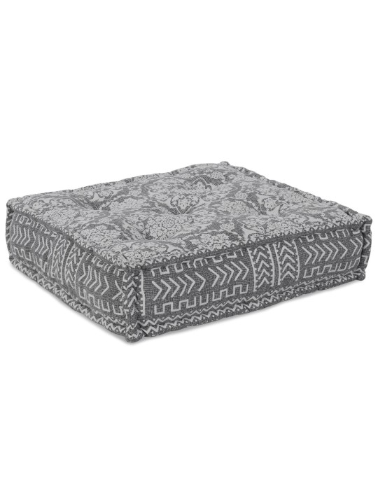Pouf gaiši pelēks audums (100% kokvilna) 70 x 70 x 36 cm
