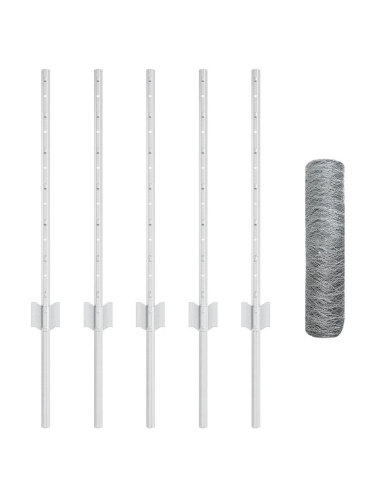 Žogu stabi 5 gab. u-veida 60 cm galvanizēts tērauds