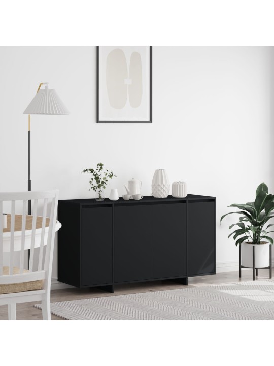 Melns sideboards melns inženierijas koks 135 x 41 x 75 cm