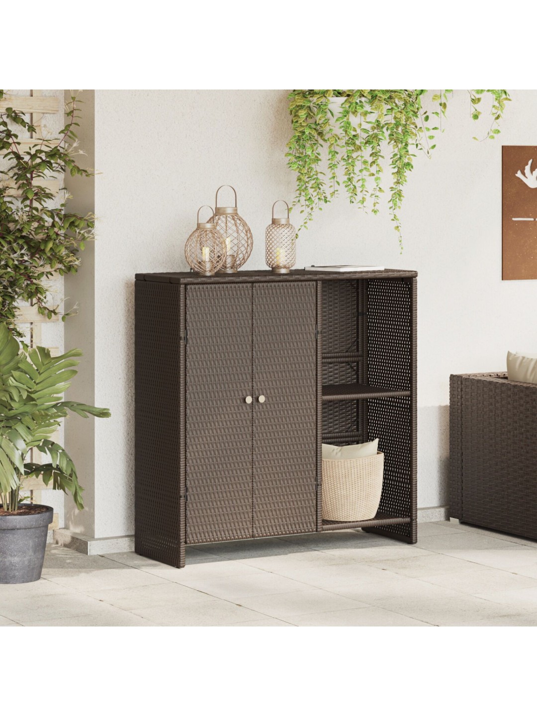 Uzglabāšanas skapis brūns 100x36x102 cm rotangpalma