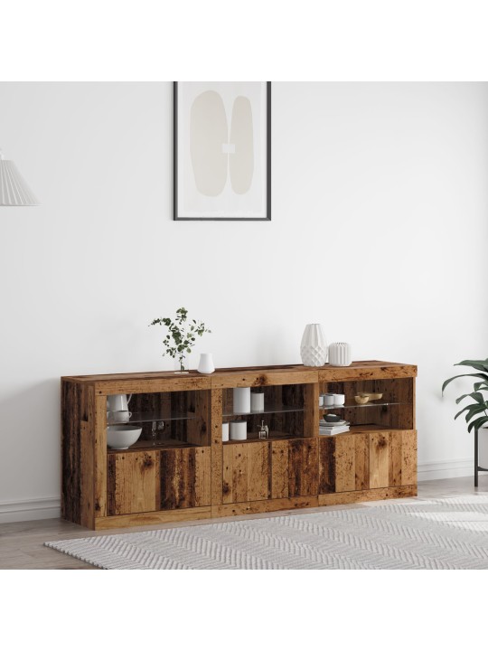 Sistēma ar led gaismām vecā koks 181.5x37x67 cm inženieru koks