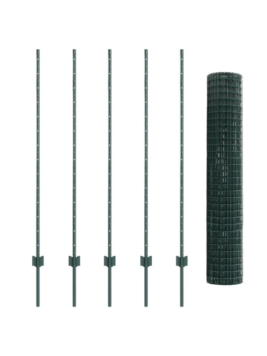 Eiropas žogs ar 5 u stabiem, zaļš, 1.4x10 m tērauds