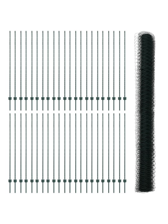 Žoga stabi 11 gab. u-kanāla zaļš 150 cm metāls
