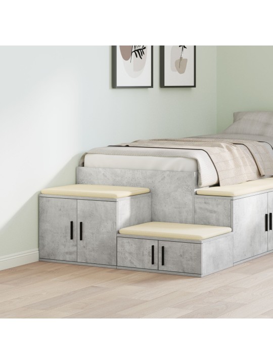Uzglabāšanas skapjis betona pelēks 118x41x40 cm inženiertehniskā koka