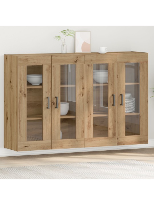 Sienas uzglabāšanas skapji 2 gabali artisan ozols 69,5x34x90 cm inženierijas koks