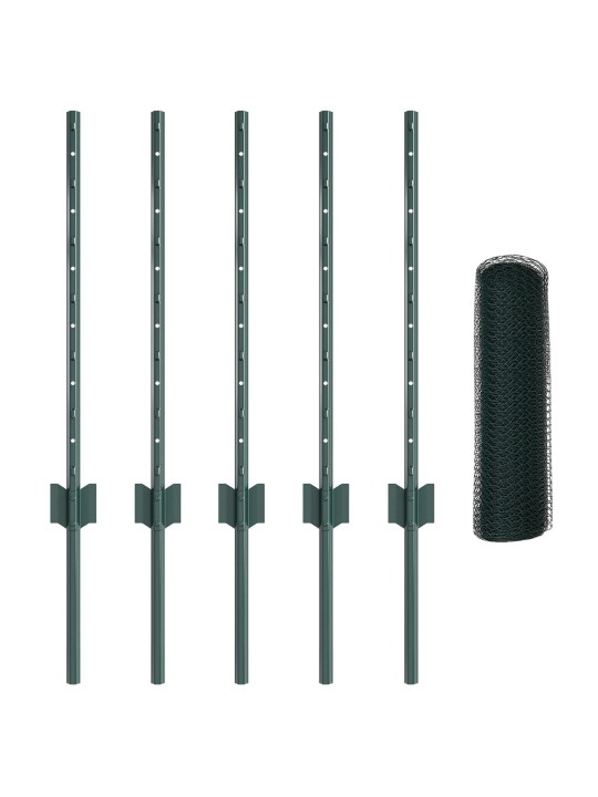 Žoga stabi 11 gabali u-kanāls zaļš 60 cm tērauds
