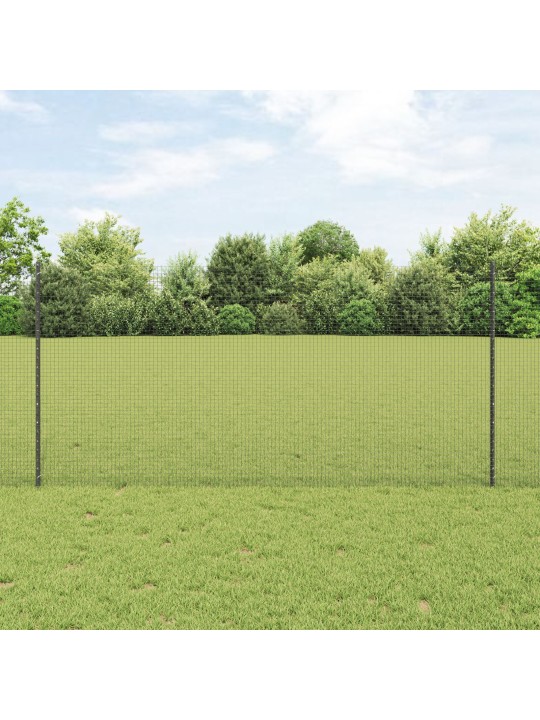 Metinātais vadu žogs ar 44 u stabiem pelēks 1.2 x 50 m tērauds