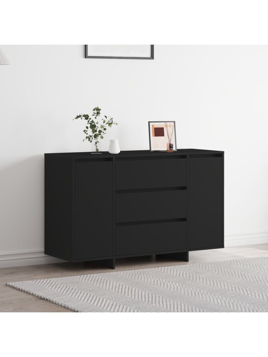 Bufete melna 120x41x75 cm inženierijas koks