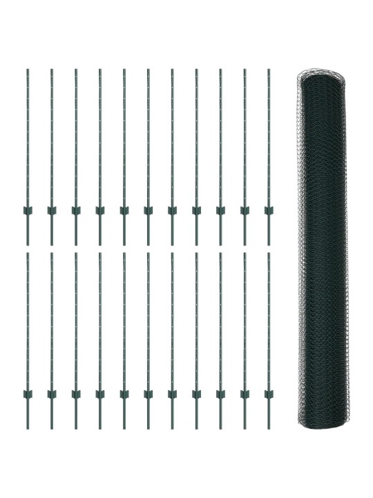 Žogu stabi 11 gab. u-kanāls zaļš 120 cm tērauds