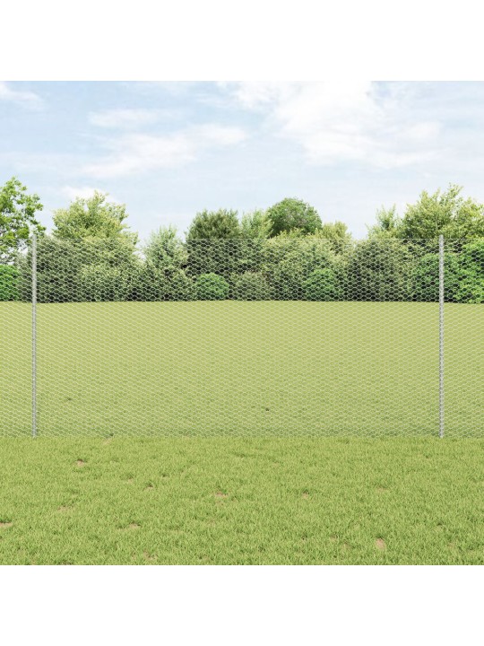 Dārza žogu komplekts 2 gabali cinkots tērauds 25 x 1,2 m