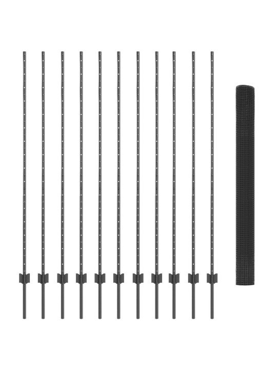 Dārza žogu komplekts 2 gabali pelēks metāls 25 x 1.5 m izturīgs