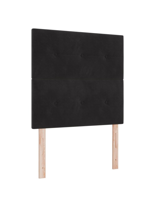 Galvas balsts ar pogu krokām melns 100 cm samts