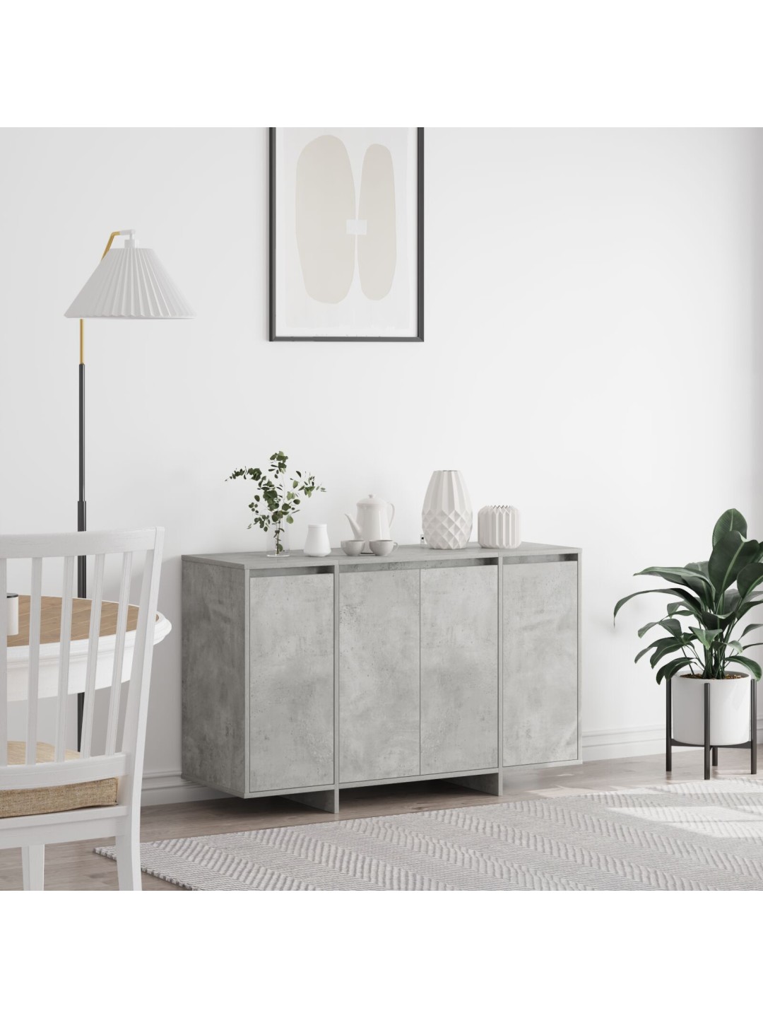 Betona pelēks sideboard betona pelēks inženierijas koks