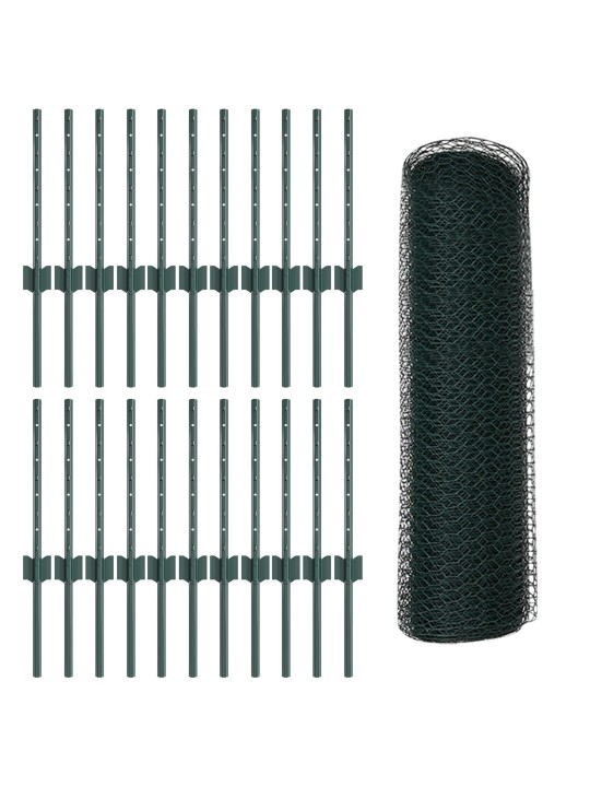 Žoga stabi 11 gab. u-kanāls zaļš 40 cm tērauds