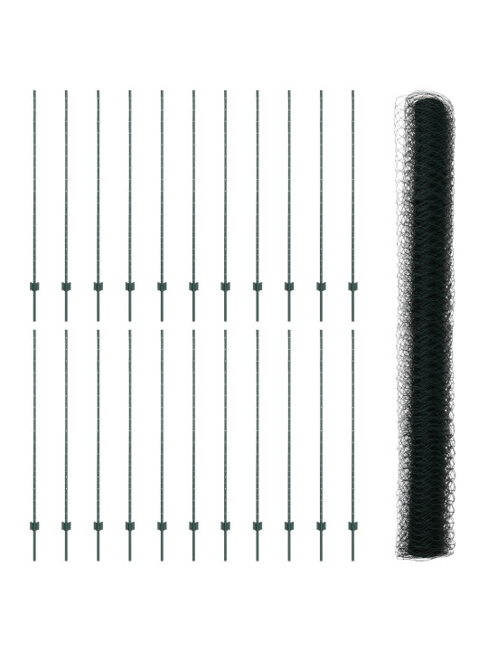 Žogu stabi 11 gab. u-kanāls zaļš 150 cm tērauds