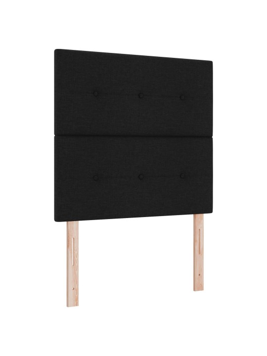 Gultas galvgalis ar pogu akcentiem melns 100 cm audums