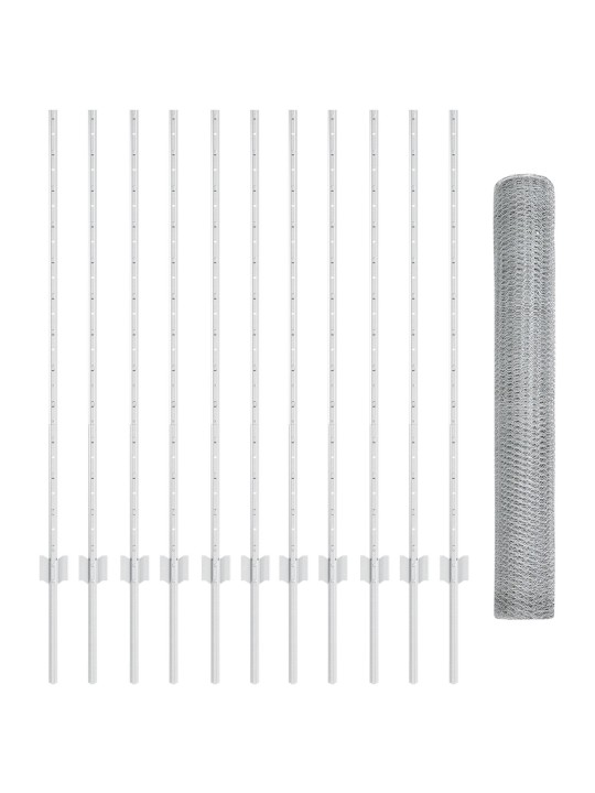 Dārza žogu komplekts 2 gabali cinkots tērauds 25 x 1,2 m