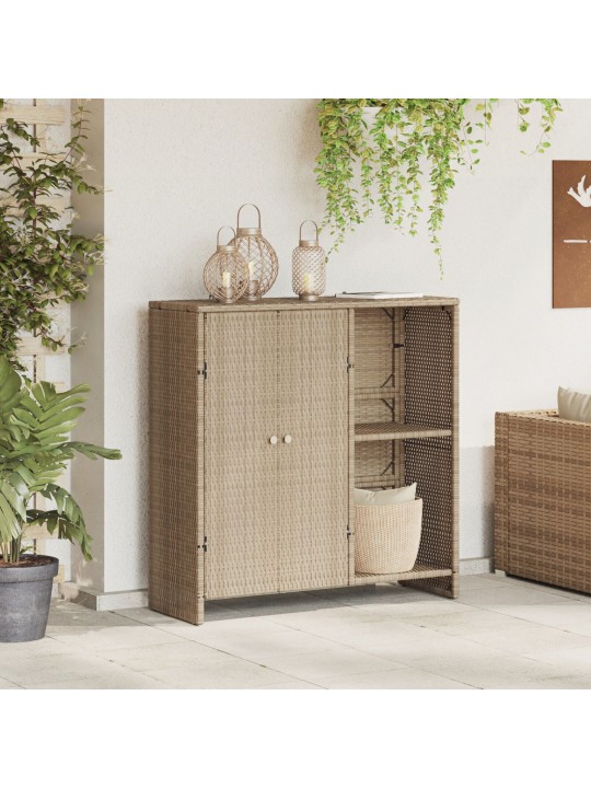 Uzglabāšanas skapis bēšs 100x36x102 cm rattan