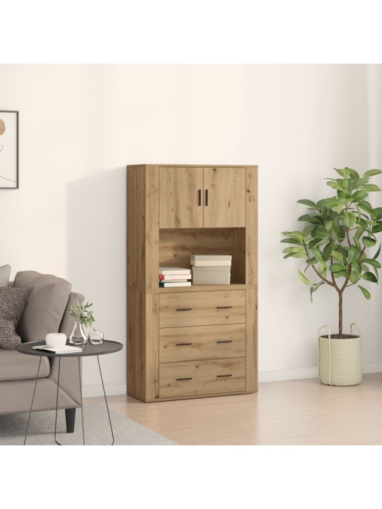 Augstais skapis artisan ozols 80x33x150 cm inženierijas koks