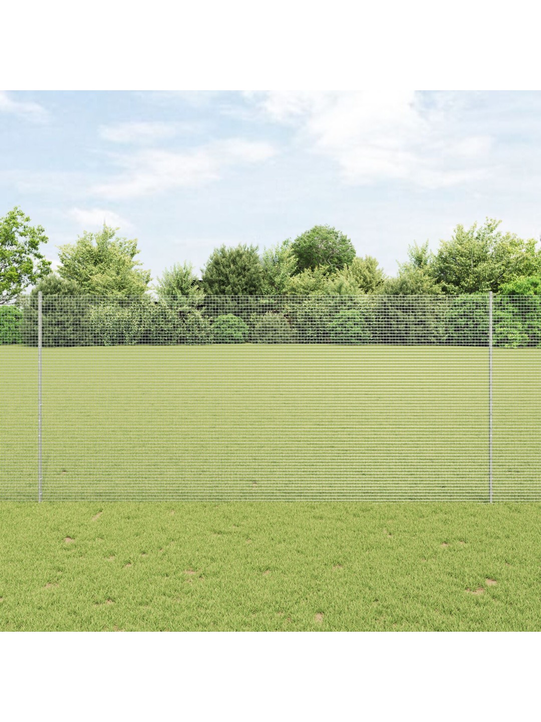 Metināts stiepļu žogs ar 22 u postiem pelēks 1.4x25 m tērauds