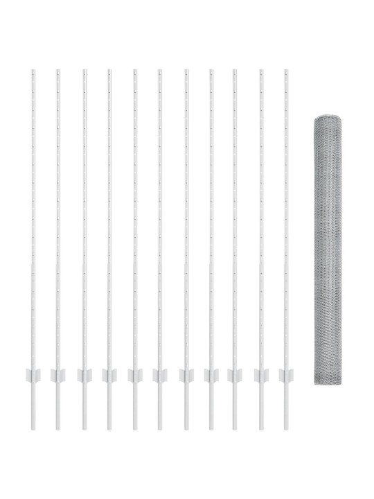 Dārza žogu komplekts 2 gabali cinkots tērauds 25 x 1.5 m žogs