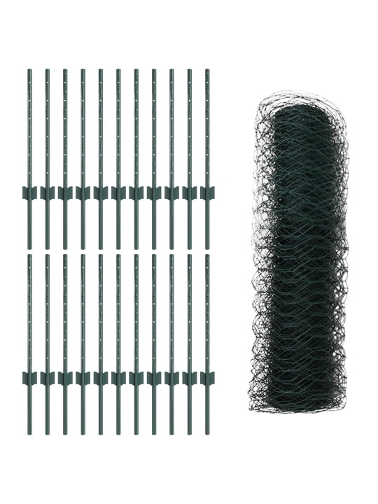 Žoga stabi 11 gab u-kanāls zaļš 60 cm tērauds