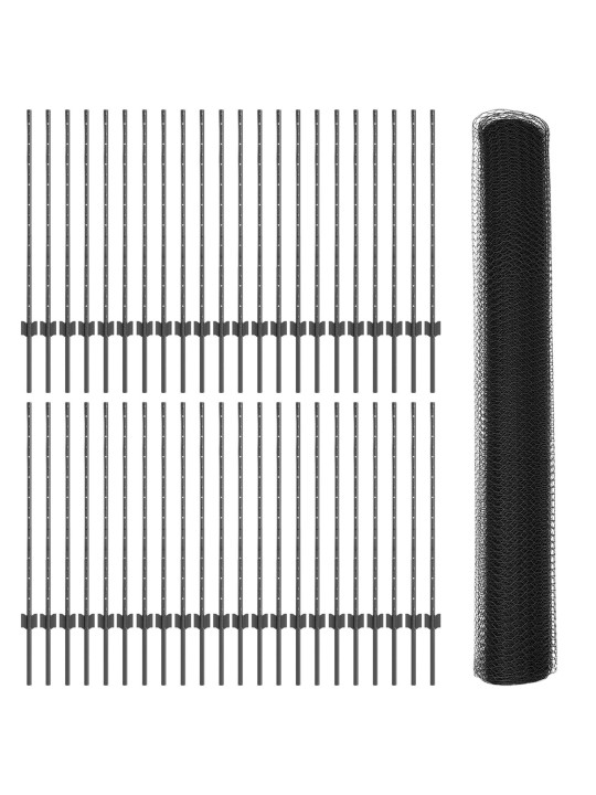 Žoga stabi 22 gabali u-kanāls pelēks 100 cm tērauds