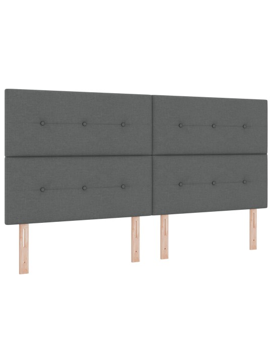 Gultas galvgalis ar pogu izšūšanu, tumši pelēks, 200 cm audums
