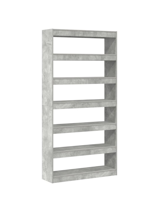Grāmatu plaukts pelēks inženierijas koks 100 x 30 x 198 cm