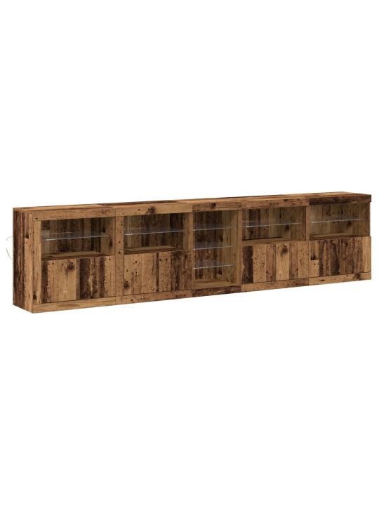 Kumode ar led gaismām vecais koks 283x37x67 cm inženiertehnē