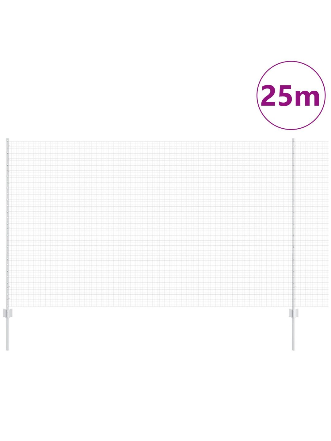 Metinātas stieples žogs ar 22 u stabiem sudrabs 1.4x25 m tērauds