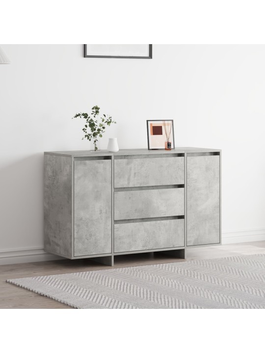 Bufete konkrēti pelēka 120x41x75 cm inženierijas koks