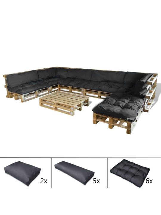 Paletju sofas spilveni 13 gabali pelēka auduma