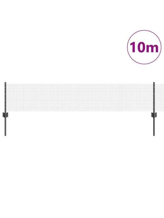 Metināts stieņu žogs ar 5 u stabiem pelēks 0.4x10 m tērauds