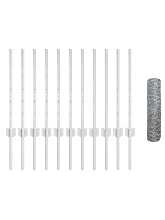 Žoga stabi 11 gabali u-kanāls 60 cm galvanizēts tērauds
