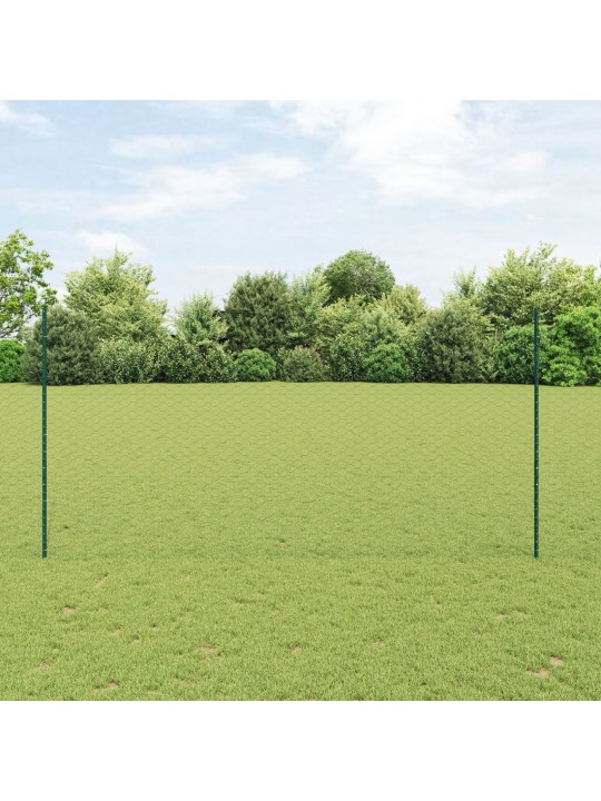 Dārza žogu komplekts 2 gabali zaļš metāls 25 x 1.5 m dārza žogs