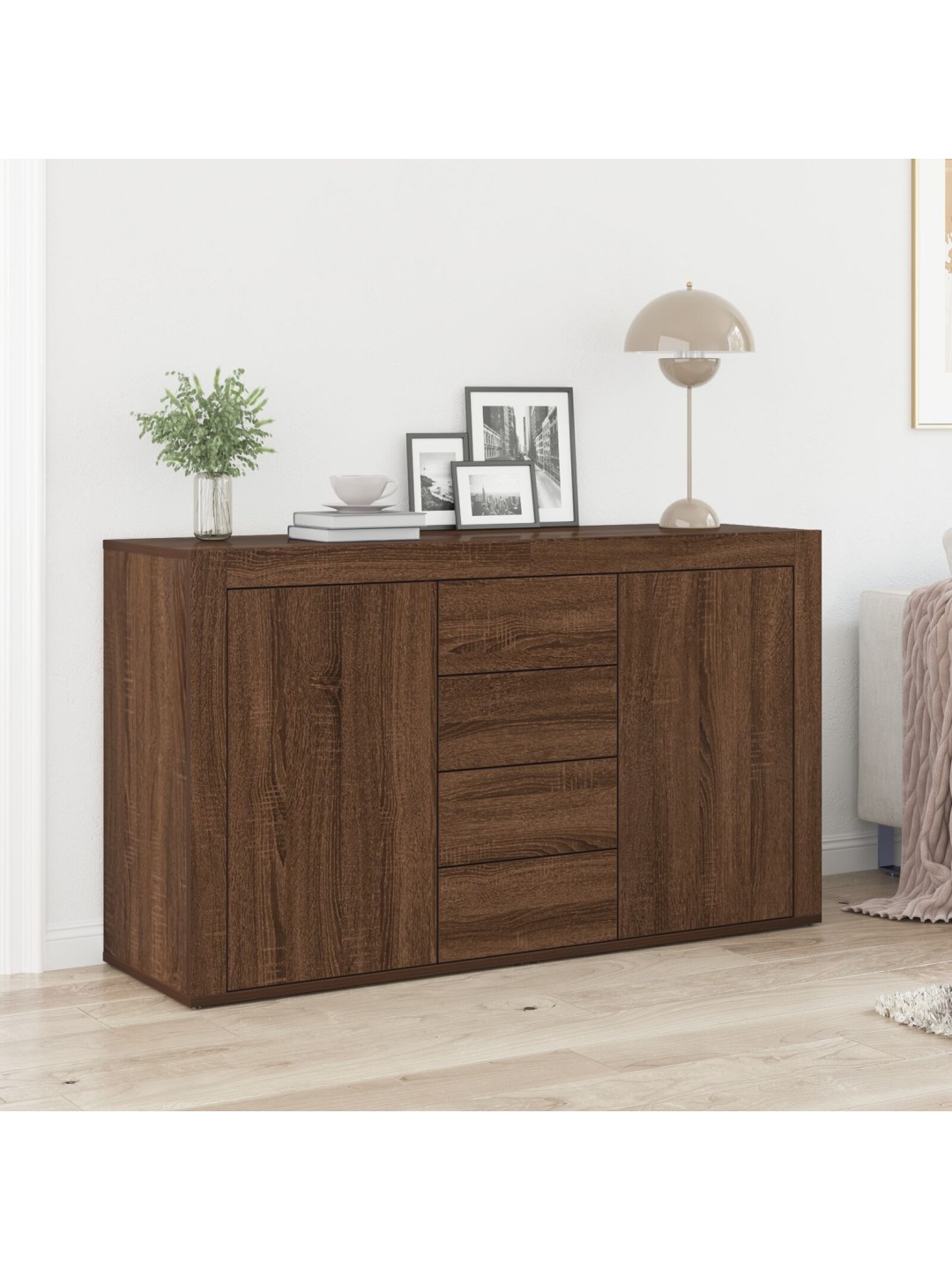 Skanējums brūns ozols inženierijas koks 120 x 36 x 69 cm