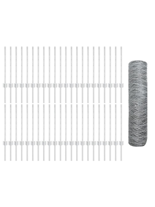 Žogu stabi 11 gab. u-kanāla 60 cm cinkots tērauds