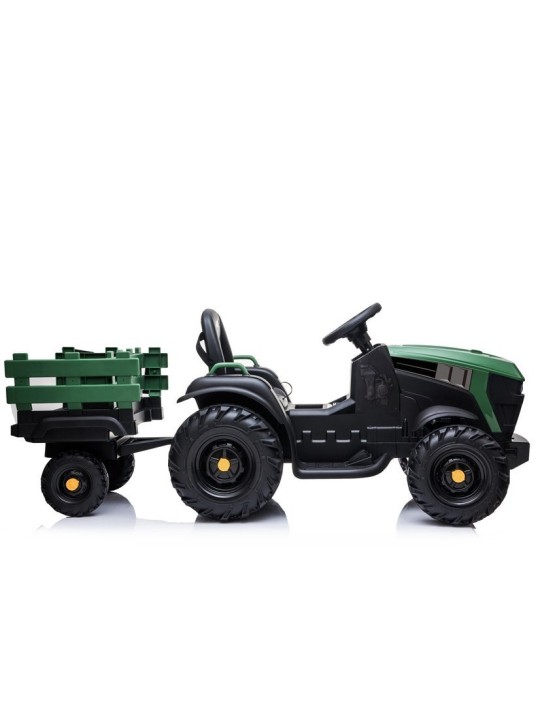 Elektriskais jāmamais traktors ar piekabi BDM0925 Militārais Zaļš