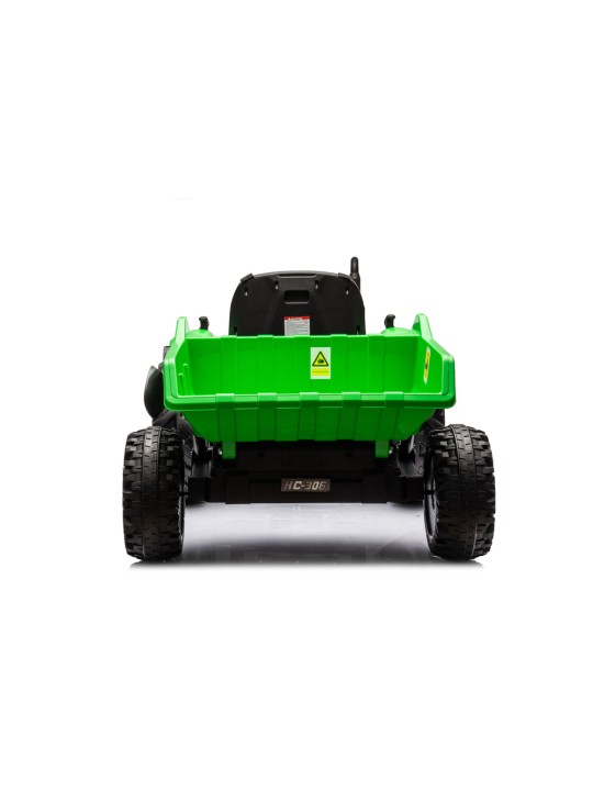 HC-306 Elektriskais traktors kopā ar ar piekabi Zaļš 24V