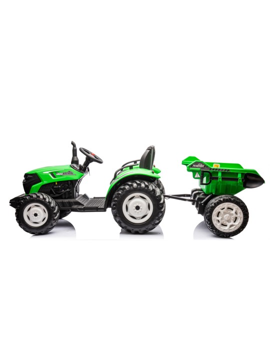 HC-306 Elektriskais traktors kopā ar ar piekabi Zaļš 24V